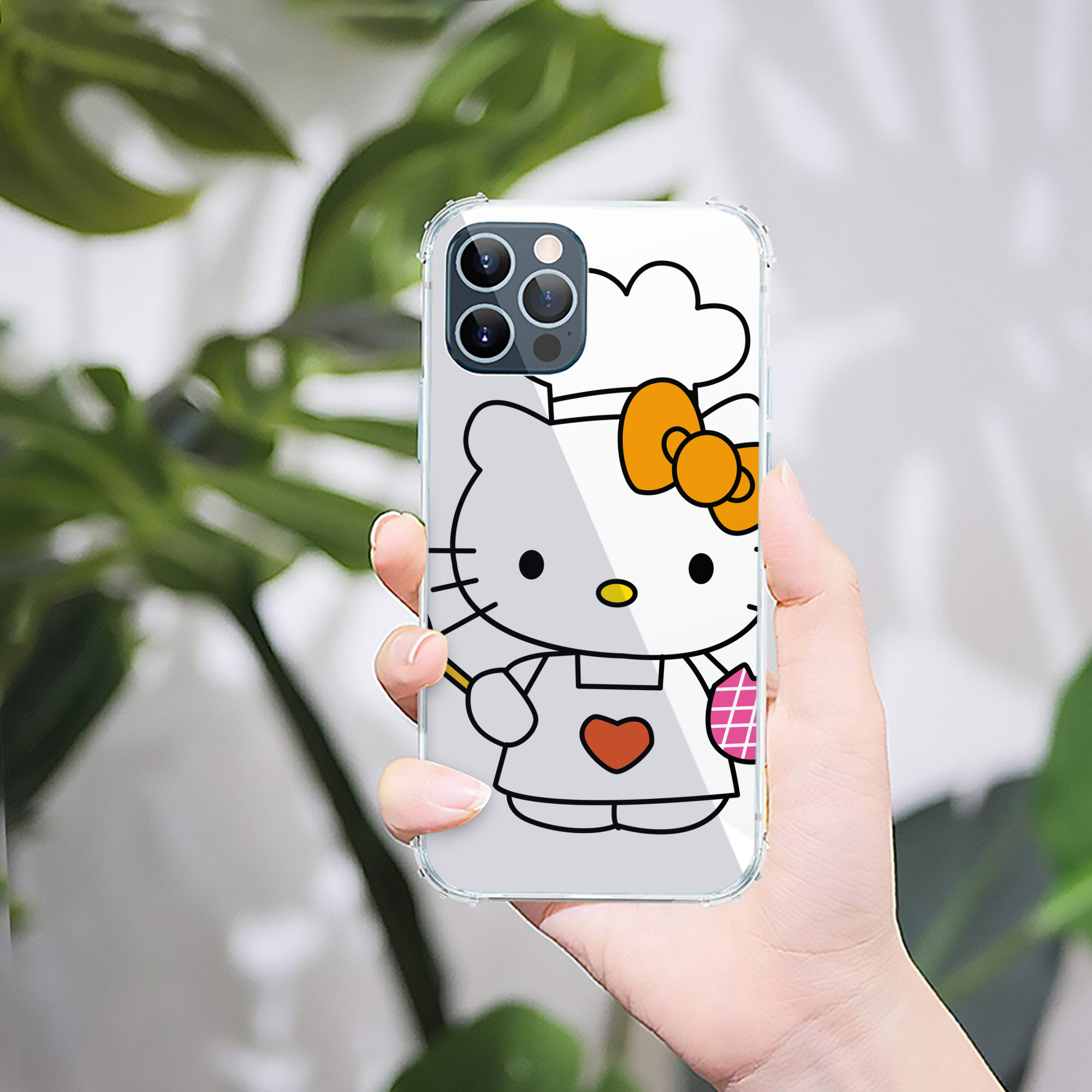 （画像用） Hello Kitty ハローキティ 【iPhone 12シリーズ対応】透明スマホケース（クリアソフトケース）